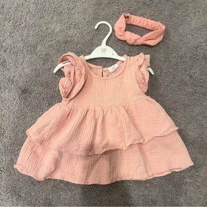 Girl dress top shirt with headband